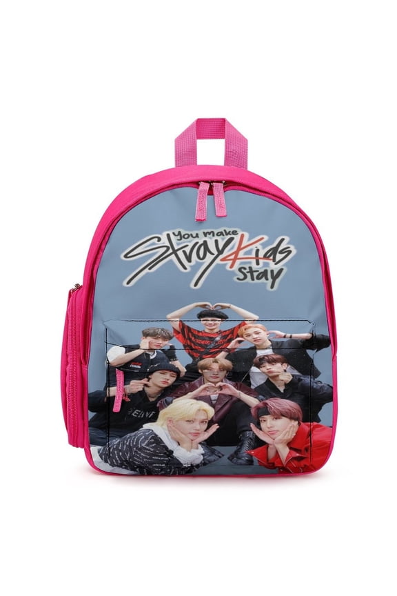 SKZ Stray Korea Ki Backpack for Men Women Small Bookbag with Front Pocket