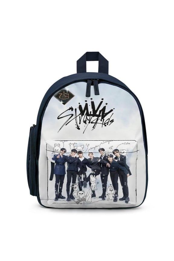 SKZ Stray Korea Ki Backpack for Men Women Small Bookbag with Front Pocket