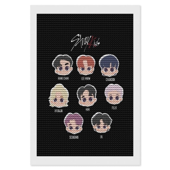 SKZ Stray Korea Ki Diamond Art Kits for Adults DIY 5D Round Full Drill Diamond Art,Very Suitable for Wall Decoration 8"x12"