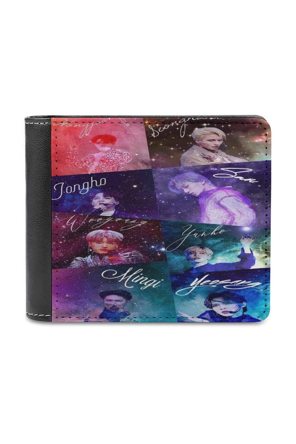 SKZ Stray Korea Ki Wallet for Men Leather Purse Clutch Card Holders Travel Wallet Thin Money Bag Cash Case