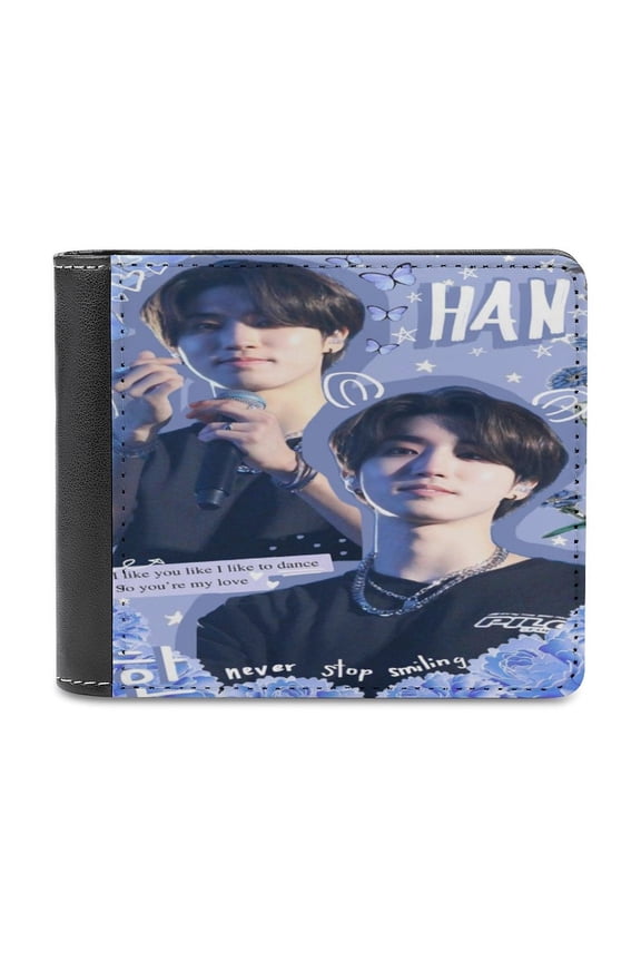 SKZ Stray Korea Ki Wallet for Men Leather Purse Clutch Card Holders Travel Wallet Thin Money Bag Cash Case