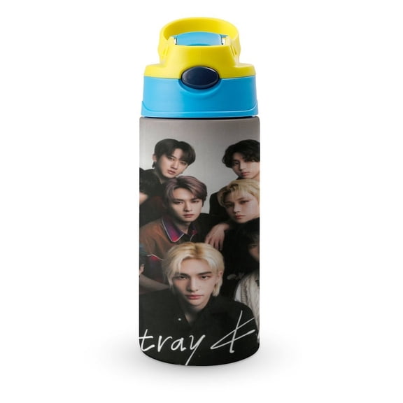 SKZ Stray Korea Ki Water Bottle with Straw Lid Vacuum Insulated Stainless Steel Double Walled Leakproof Tumbler Cup 12oz