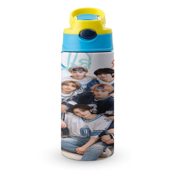 SKZ Stray Korea Ki Water Bottle with Straw Lid Vacuum Insulated Stainless Steel Double Walled Leakproof Tumbler Cup 12oz