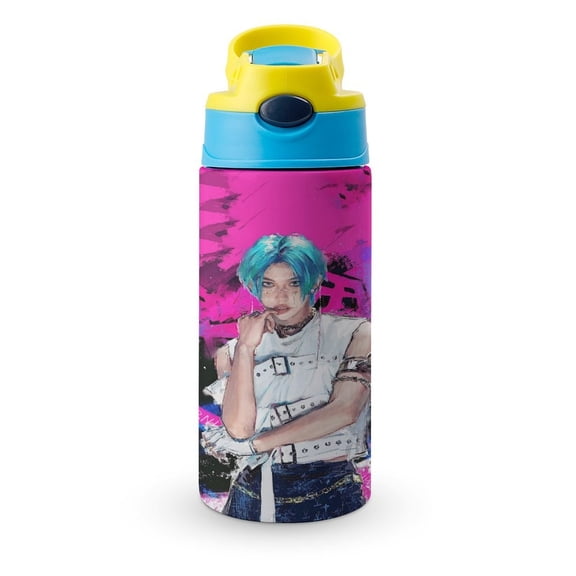 SKZ Stray Korea Ki Water Bottle with Straw Lid Vacuum Insulated Stainless Steel Double Walled Leakproof Tumbler Cup 12oz
