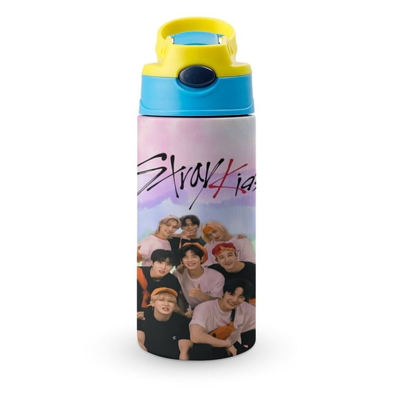 SKZ Stray Korea Ki Water Bottle with Straw Lid Vacuum Insulated Stainless Steel Double Walled Leakproof Tumbler Cup 12oz