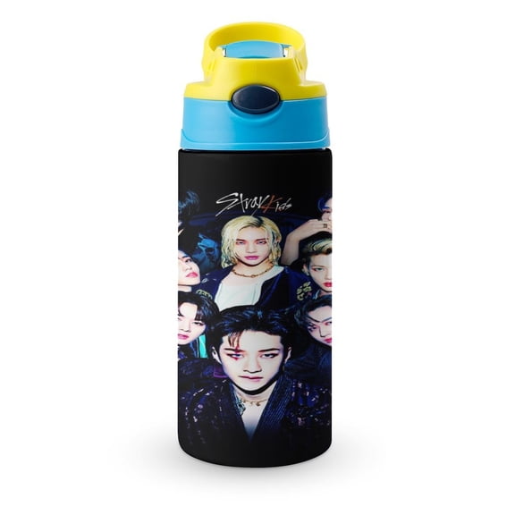 SKZ Stray Korea Ki Water Bottle with Straw Lid Vacuum Insulated Stainless Steel Double Walled Leakproof Tumbler Cup 12oz