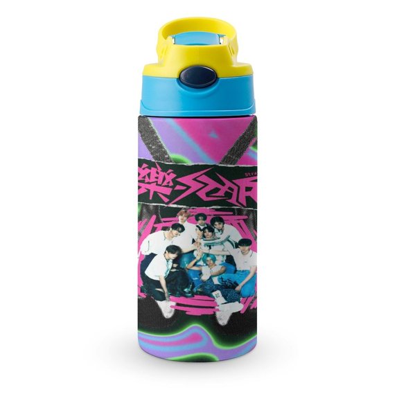 SKZ Stray Korea Ki Water Bottle with Straw Lid Vacuum Insulated Stainless Steel Double Walled Leakproof Tumbler Cup 12oz