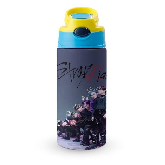 SKZ Stray Korea Ki Water Bottle with Straw Lid Vacuum Insulated Stainless Steel Double Walled Leakproof Tumbler Cup 12oz