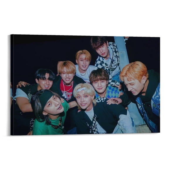 SKZ Stray South Korean Boy Band Cool Poster Print Photo Art Painting Canvas Poster Home Decorative Bedroom Modern Decor Posters Gifts 12x18inch(30x45cm)