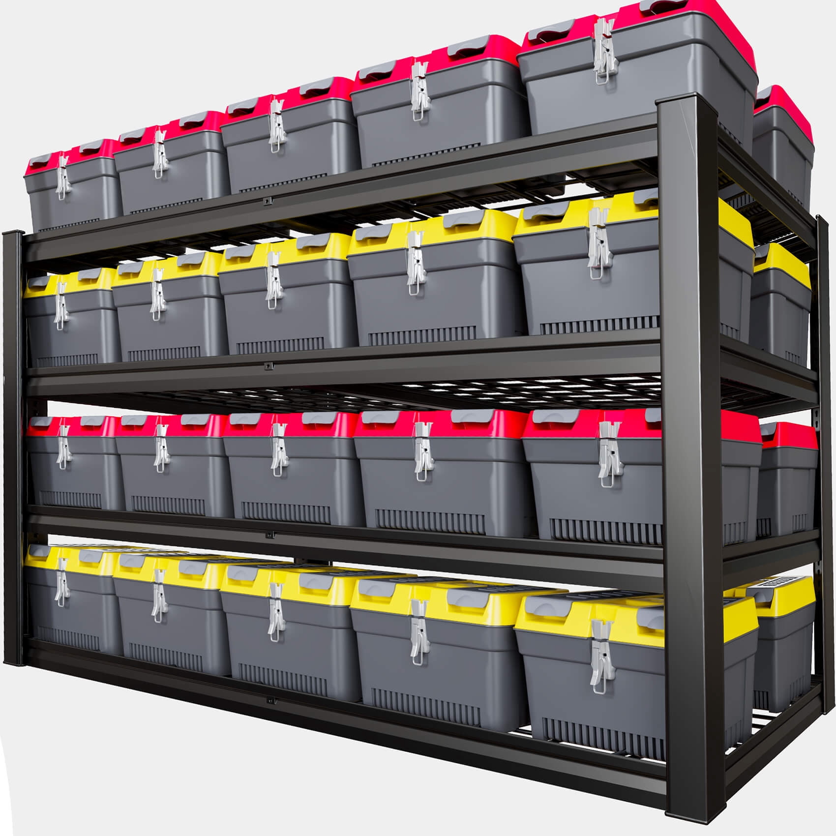SKZNSA 4 Tier Storage Shelves, 30" D Garage Shelving Heavy Duty Metal Adjustable Garage Shelves, Shelving Units Industrial Shelving for Warehouse, 72" W x 30" D x 72" H,Black