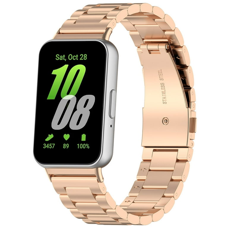 SKtetyds Stainless Steel Metal Watch Band Unisex for Samsung Galaxy Fit 3 SM R390 Rose Gold Walmart