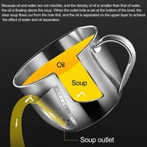 SKyggJG34 Fat Separator for Cooking Fat Separator for Bbq Fat Separator Stainless Stainless Steel Oil Filter Soup Separator Strainer Bowl Oil Fat Separator Pot for Kitchen Cooking