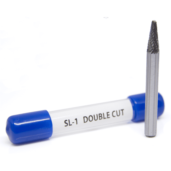 SL-1 Taper Shape Radius End - Premium Double Cut Tungsten Carbide Burr 1/4" Shank