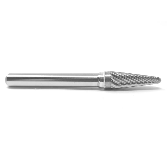 HELONGCO Carbide Burr Bur Tool Die Grinder Bit, 14 Degree Taper Radius End, 5/16" x 7/8"