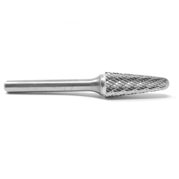 SL-4 Double Cut 14 Degree Taper Radius End 1/2" x 1 1/8" Carbide Burr Bur Tool Die Grinder Bit 1/4" Shank