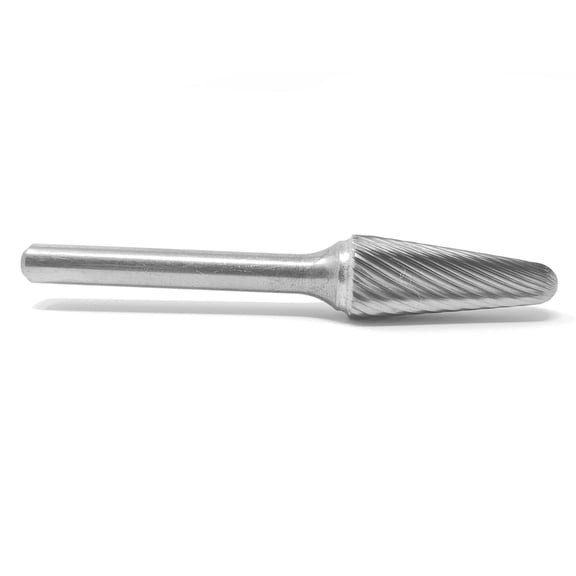 SL-4 Single Cut 14 Degree Taper Radius End 1/2" x 1 1/8" Carbide Burr Bur Tool Die Grinder Bit 1/4" Shank