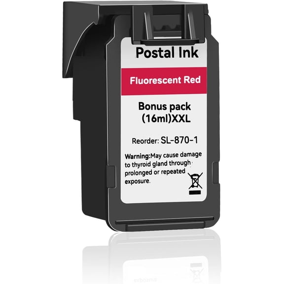 SL-870-1 XXL High Capacity Fluorescent Red Ink Cartridge Compatible SL870-1 SL8701 Replacement Ink for PB SendPro Mailstation CSD1 Postage Meter 1 Pack 16ml