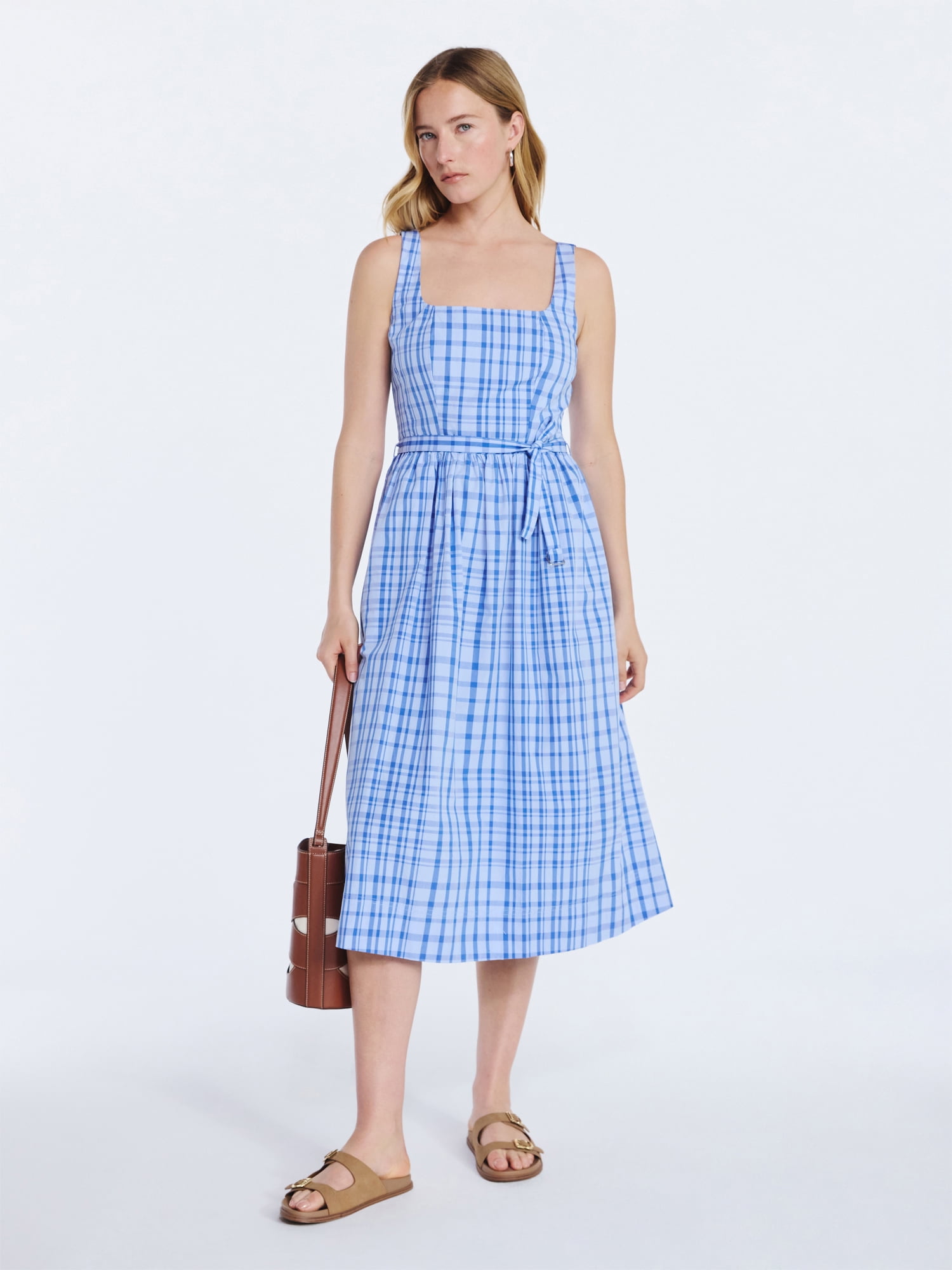 Free Assembly Women’s and Women's Plus Sleeveless Belted Cotton Midi Dress, Sizes XS-4X