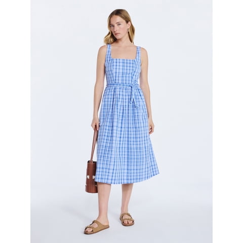 Free Assembly Women’s and Women's Plus Sleeveless Belted Cotton Midi Dress, Sizes XS-4X