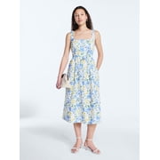 Women’s and Women's Plus Sleeveless Belted Cotton Midi Dress, Sizes XS-4X