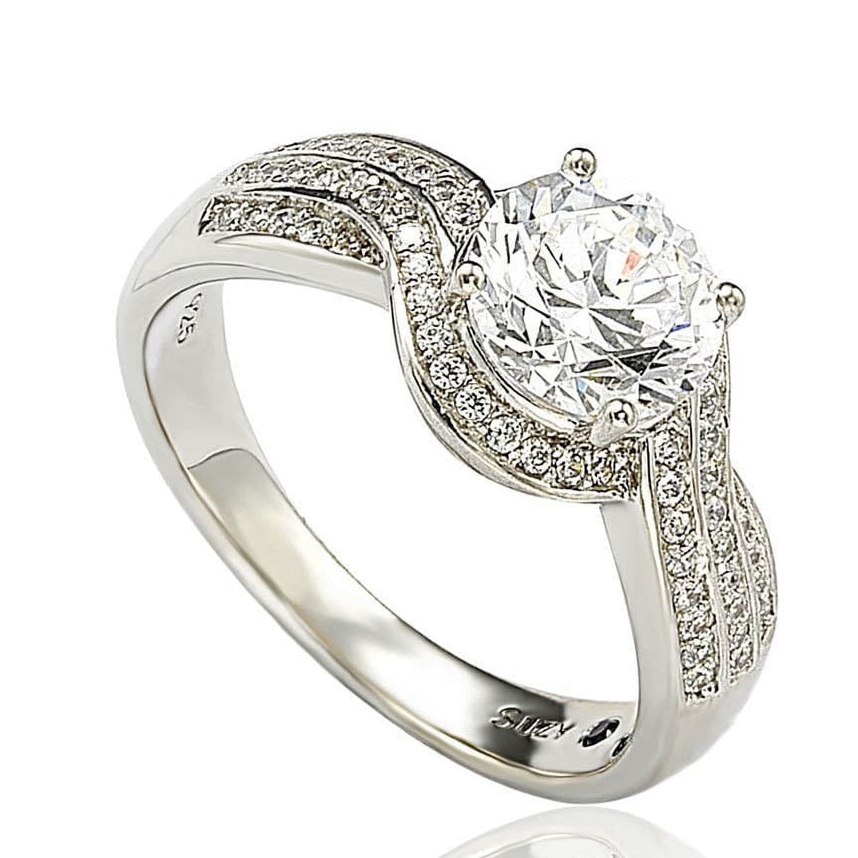 SL Collection Sterling Silver Cubic Zirconia Ring