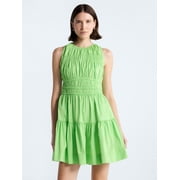 Free Assembly Women's and Women's Plus Smocked Cotton Drop Waist Mini Dress, Sizes XS-4X
