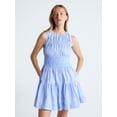 thumbnail image 1 of Free Assembly Women's and Women's Plus Smocked Cotton Drop Waist Mini Dress, Sizes XS-4X, 1 of 5