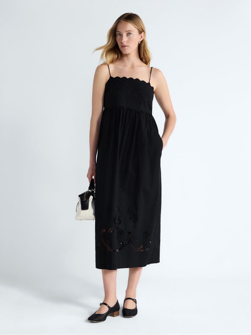 zw collection beaded embroidered dress Mauve Boho Embroidered Cotton Midi Dress – Saffron Threads main image 1