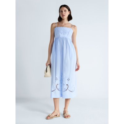 Free Assembly Women’s Embroidered Cotton Midi Dress, Sizes XS-XXL