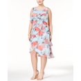 thumbnail image 1 of SL Fashions Plus Size Tiered Floral Print Sheath Dress Floral-Print Blue Multi 14 Plus, 1 of 2