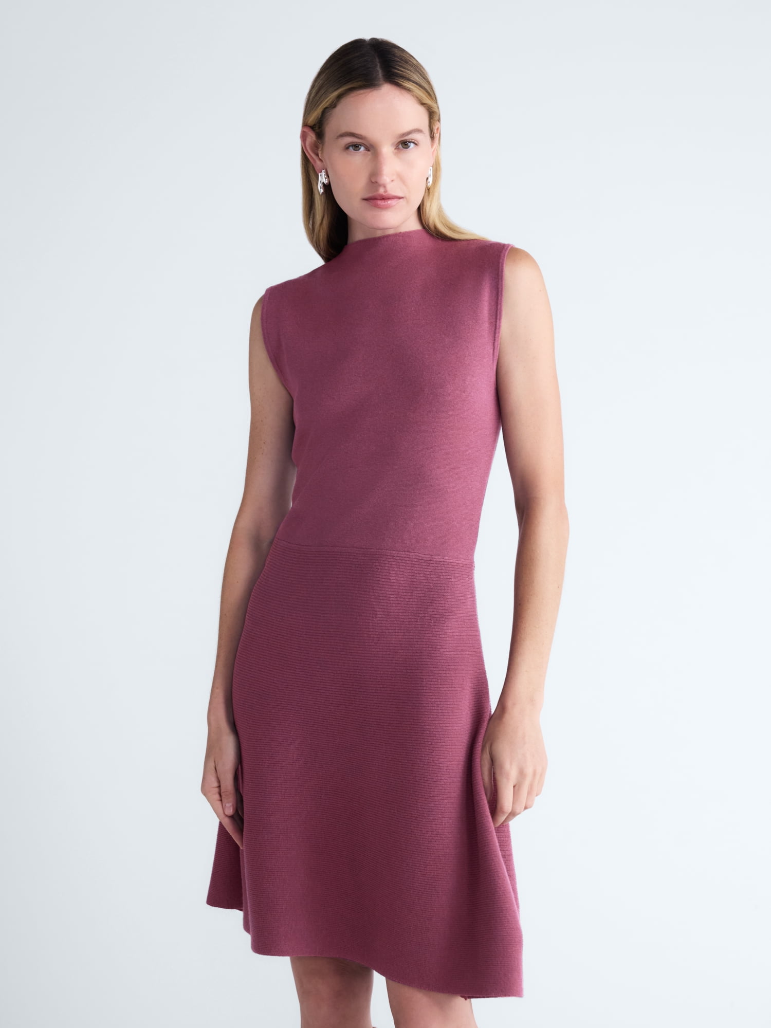 Scoop Women’s and Women's Sleeveless Mock Neck Mini Dress, Sizes XS-4X