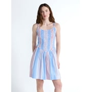 Women's Sleeveless Smocked Cotton Mini Dress, Sizes XS-XXL