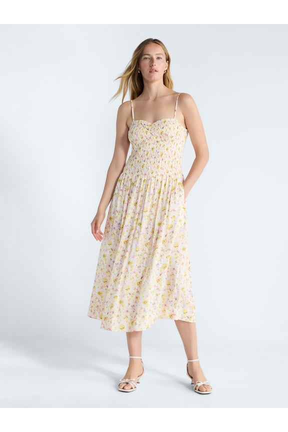 Women's and Women's Plus Sleeveless Smocked Maxi Dress, Sizes XS-4X