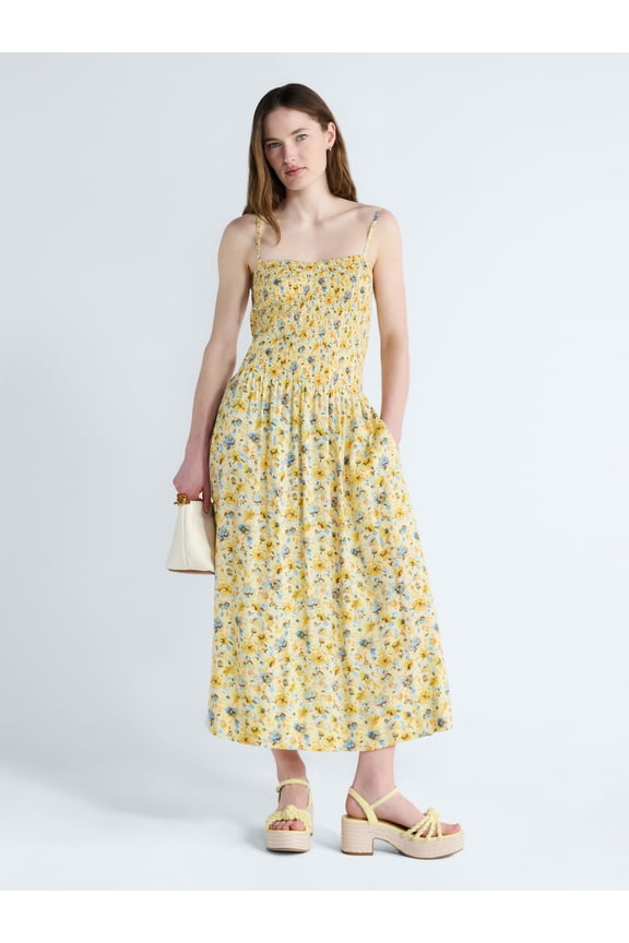Women's and Women's Plus Sleeveless Smocked Maxi Dress, Sizes XS-4X
