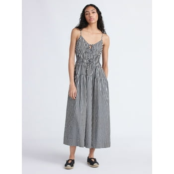 Free Assembly Women's and Women's Plus Smocked Cotton Maxi Dress, Sizes XS-4X