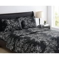 thumbnail image 1 of SL SPIRIT LINEN HOME EST. 1988 Foliage Microfiber Sheet Set Queen - Black, 1 of 5