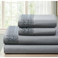 thumbnail image 1 of SL SPIRIT LINEN HOME EST. 1988 Lace Sheet Set - Double Brushed Microfiber Grey - King, 1 of 5