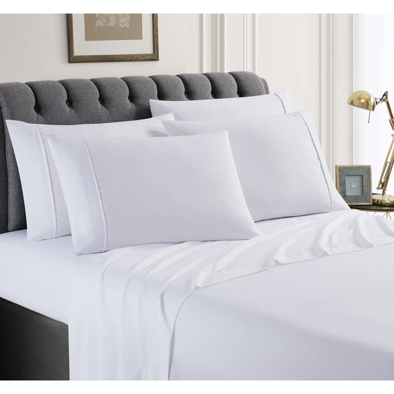 SL SPIRIT LINEN HOME EST. 1988 Solid Bonus Microfiber Sheet Set Queen - Dark Grey