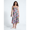 thumbnail image 1 of Free Assembly Women's and Women's Plus Square Neck Cotton Midi Panel Dress, Sizes XS-4X, 1 of 4