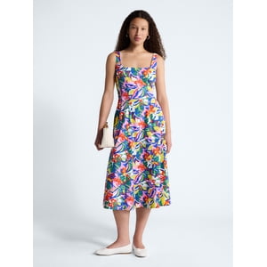 Free Assembly Women's Square Neck Cotton Midi Panel Dress