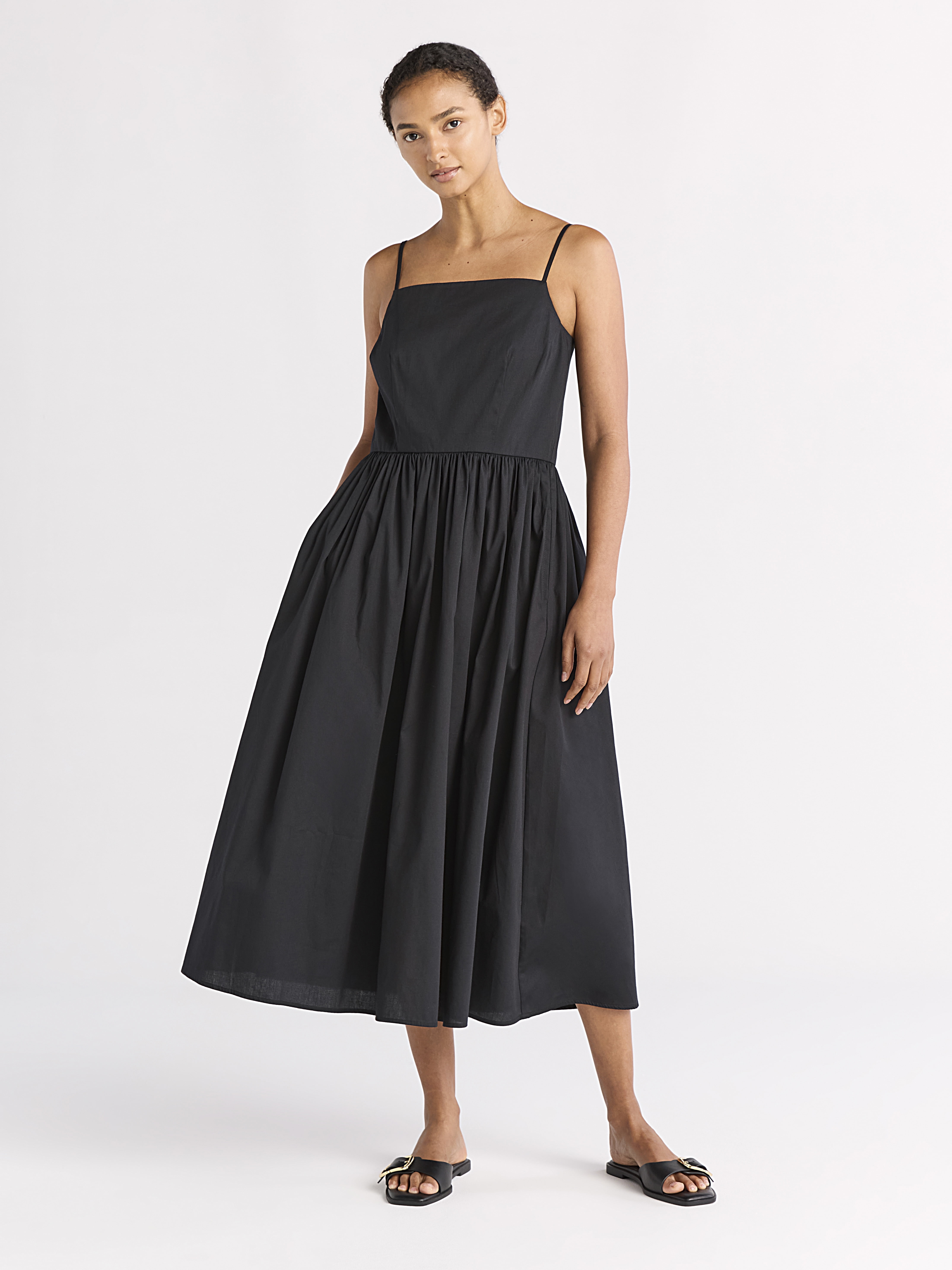 Free Assembly Women's Sleeveless Square Neck Midi Dress, 100