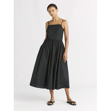 Free Assembly Women's Sleeveless Square Neck Midi Dress, Sizes XS-XXL