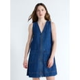 thumbnail image 1 of Free Assembly Women's and Women's Plus Sleeveless Denim A Line Mini Dress, Sizes XS-4X, 1 of 5