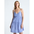 thumbnail image 1 of Free Assembly Women's Tiered Sleeveless Cotton Mini Dress with Side Ties, Sizes XS-XXL, 1 of 6