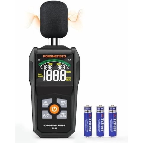 SL01 Decibel Meter,30-130 db Meter,Sound Decibel Meter with A/C Weighting,Data Hold,MAX/MIN,dB/SONE Unit,LCD Screen,SPL Meter For Home,Office,Instruments,Noise Neighbors