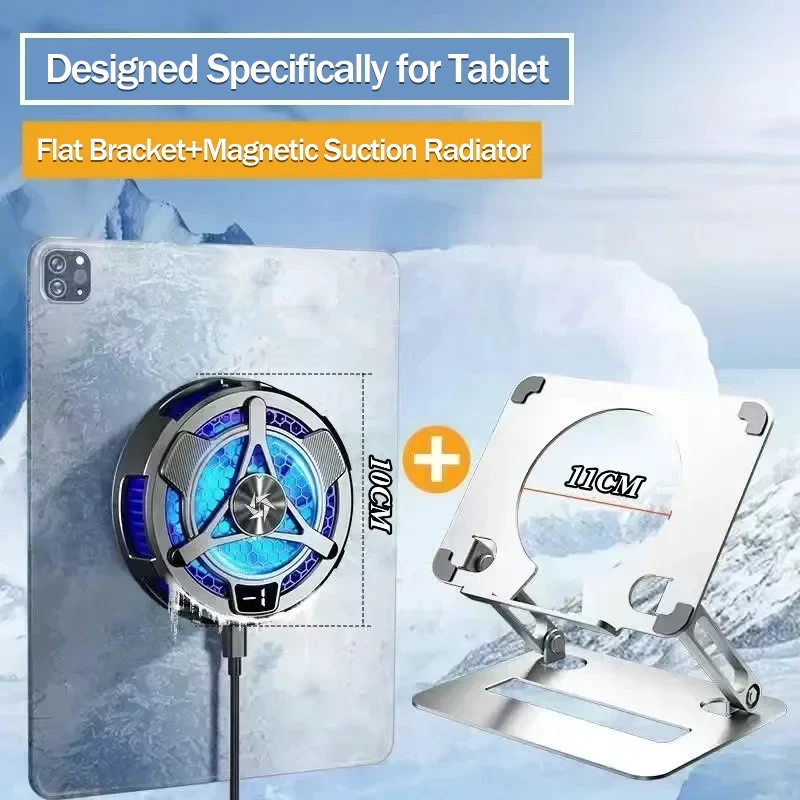 SL06 18W Powerful Semiconductor Cooling Radiator 2 Gear Adjustment Magnetic Game Cooler w/ Temperature Digital Display for IPad