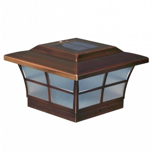 SL086 Prestige Solar Post Cap - Copper Finish - 6x6 - High Performance Lighting