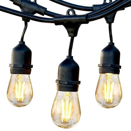 SL101 LED Low Voltage Bistro String Lights 48 FT Outdoor Weatherproof 12V Edison Bulbs