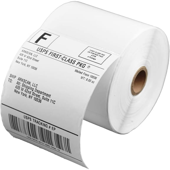 SL450 4x6 Shipping Label in 1 Roll (450 Pages per roll) Support Label Printers, Compatible w/Zebra LP2844, Zp-450, Zp-500, Zp-505 and Other Brands, It's Designed for Direct Thermal, White.