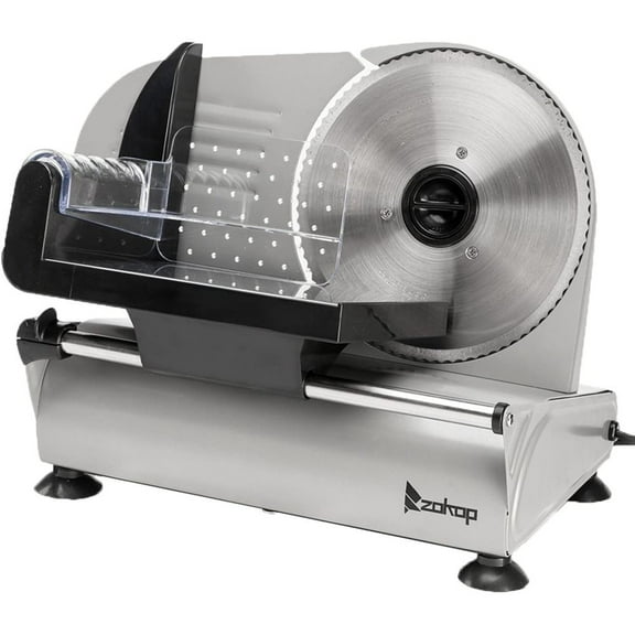 SL526 110V/150W 7.5" Semi-automatic Belt Cutter Deli Food Machine Home Deli Food Slicer，Detachable Blade,Silver